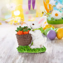 Bunny with Easter Basket Full of Carrots 3 Inches