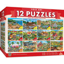 Folk Art Jigsaw Puzzle Collection - 12-Pack