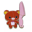 Cute Bear with Knife Meme Enamel Pins small, durable, high quality accessories