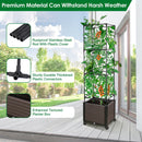 62.99IN Raised Garden Bed Planter Box with Trellis Wheels Self-Watering Vertical Raised Planter Box Crater for Climbing Plants Vegetable Vine Flowers