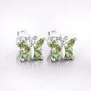 1.00 Carat Genuine Peridot .925 Sterling Silver Earrings