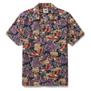 Hawaiian Shirt For Men Lonely Clouds and Free Cranes Print Shirt Camp Collar 100% Cotton