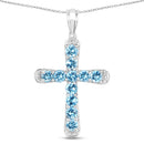 3.85 Carat Genuine Blue Topaz .925 Sterling Silver Pendant