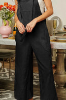 BiBi Textured Jacquard Jumpsuit with Side Pockets