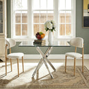 Upholstered Dining Chairs Set of 2 with Curved Back
