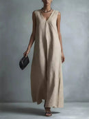Full Size V-Neck Sleeveless Maxi Dress Plus Size