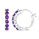 1.20 Carat Genuine Amethyst .925 Sterling Silver Earrings