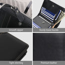 MenÕs Leather Wallet ID Card Holder Purse Trifold Clutch Money Zipper with ID Window_x000B__x000B_14 Credit Card 1 ID Card