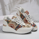 Geometric Lace Up Wedge Sneakers