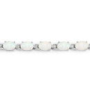 3.50 Carat Genuine Created Opal .925 Sterling Silver Bracelet