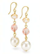 Charter Club Gold Stone Imitation Pearl Linear Drop Earrings