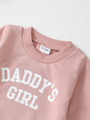 Children's Letter Graphic Sweatshirt and Pants Set