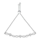 .925 Sterling Silver Diamond Accent Heart and Infinity 4â€-10†Adjustable Bolo Bracelet (I-J Color, I3 Clarity)