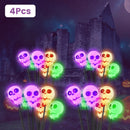 Solar Skull Lights Outdoor Halloween Decorations 4 Pack