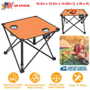Portable Folding Camping Table with Cup Holders & Carry Bag