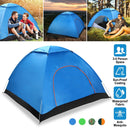 4 Persons Camping Waterproof Tent Pop Up Tent Instant Setup Tent w/2 Mosquito Net Doors Carrying Bag Folding 4 Seasons for Hiking Climbing Adventure F