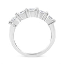 14K White Gold 1.00 Cttw Brilliant Round Cut Diamond 5-Stone Band Ring (H-I Color, SI2-I1 Clarity) - Ring Size 7