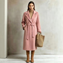 Womens Elegant Long Lapel Coat For Casual And Commute Wear