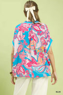 Umgee Abstract Print Oversized Top