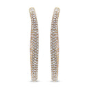 18K Rose Gold 6.90 Cttw Pave Set Diamond Inside Out Eternity Hoop Earrings (F-G Color, VS1-VS2 Clarity)