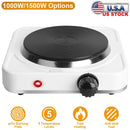1500W Electric Single Burner Portable Heating Hot Plate Stove Countertop RV Hotplate with Non Slip Rubber Feet 5 Temperature Adjustments