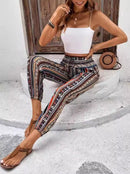Floral Print Loose Tapered Jumpsuit with Pockets