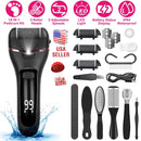 Electric Foot Callus Remover Foot Grinder Rechargeable Foot File Dead Skin Pedicure Machine w/ 3 Roller Heads 2 Speeds 18 in 1 Foot Care Tool
