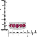 3.24 Carat Genuine Ruby and White Diamond 14K White Gold Ring