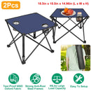 Portable Folding Camping Table with Cup Holders & Carry Bag