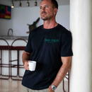 Hawaiian Tee For Men Surf Check By Loindaflow Tee Crew Neck 100% Cotton - BLACK