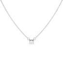 14K White Gold 1/4 Cttw Lab Grown Oval Solitaire Diamond East West 18" Pendant Necklace (G-H Color, VS2-SI1 Clarity)