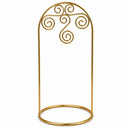 Gold Tone Metal Swirl Arch Ornament Stand Display 7.75 Inches