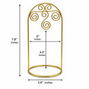 Gold Tone Metal Swirl Arch Ornament Stand Display 7.75 Inches