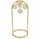Gold Tone Metal Swirl Arch Ornament Stand Display 7.75 Inches