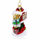Santa Mailbox Glass Christmas Ornament