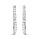 14K White Gold 5.00 Cttw Lab Grown Diamond Inside Out Hoop Earrings (F-G Color, VS1-VS2 Clarity)