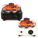 Electric Charcoal Burner 500W Hookah Charcoal Burner Compact Coal Burner for Hooka Cubes Shisha with Grill and Tongs 5 Temperature Gears 338℉-1022℉ Th