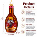 Maple Syrup Bottle Glass Christmas Ornament
