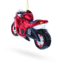 Red Motorcycle Glass Christmas Ornament