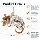 Armadillo With Curled Tail Glass Christmas Ornament