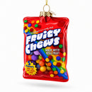 Fruity Chews Bag with Multicolor Candy Glass Christmas Ornament