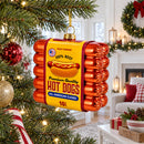 Premium Hot Dogs Pack Glass Christmas Ornament