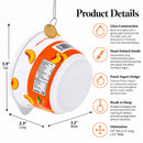 Peach Yogurt Glass Christmas Ornament