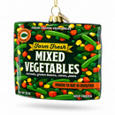 Mixed Vegetables Frozen Box Glass Christmas Ornament