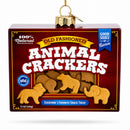 Animal Crackers Box Glass Christmas Ornament