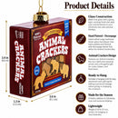 Animal Crackers Box Glass Christmas Ornament