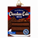 Chocolate Cake Mix Glass Christmas Ornament