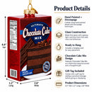 Chocolate Cake Mix Glass Christmas Ornament