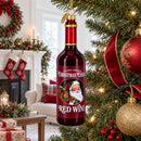 Santa’s Red Wine Bottle Glass Christmas Ornament