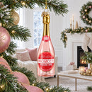 Sparkling Prosecco Bottle Glass Christmas Ornament